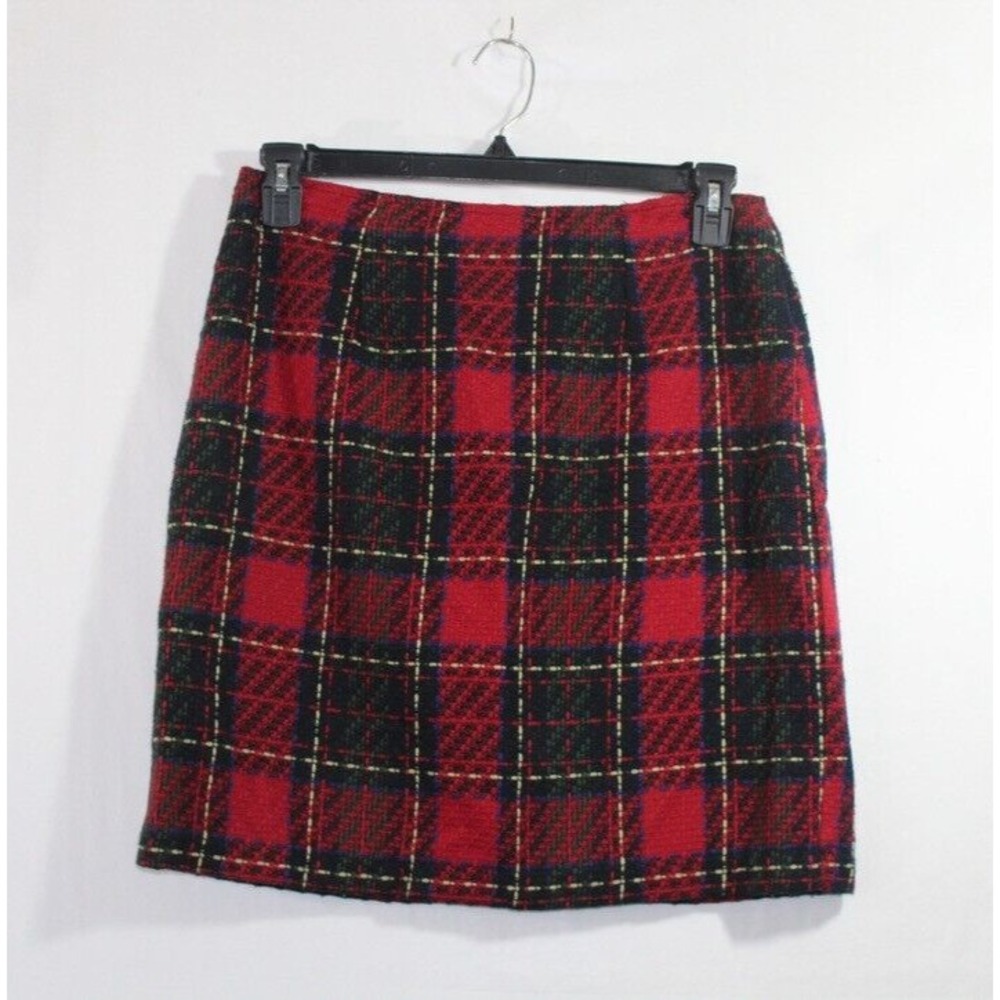 Bentley Red and Black plaid 90's-early 2000's style mini skirt Size 12 vintage